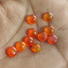 Orange Ethiopian opal 6mm round cabochon